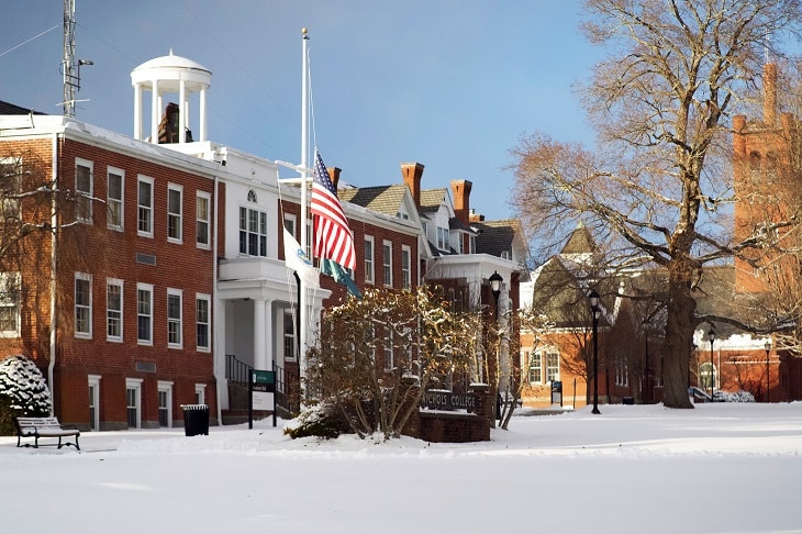 photo of campus in winter